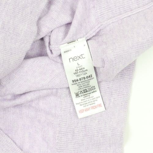 Next Purple 1/4 Zip Polo Shirt, Size L, Men's Casual Tee