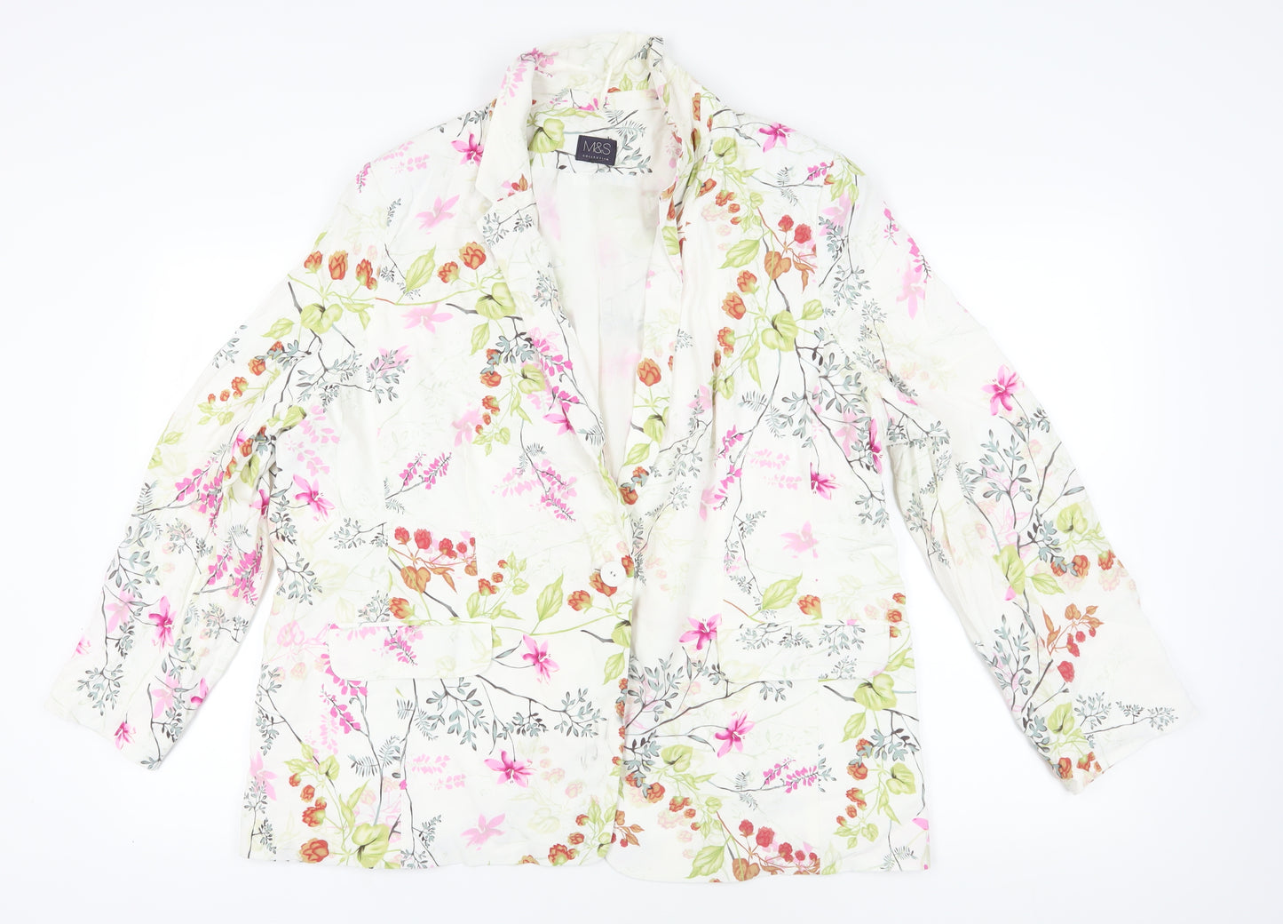 Marks and Spencer Floral Blazer, UK 22, Multicoloured