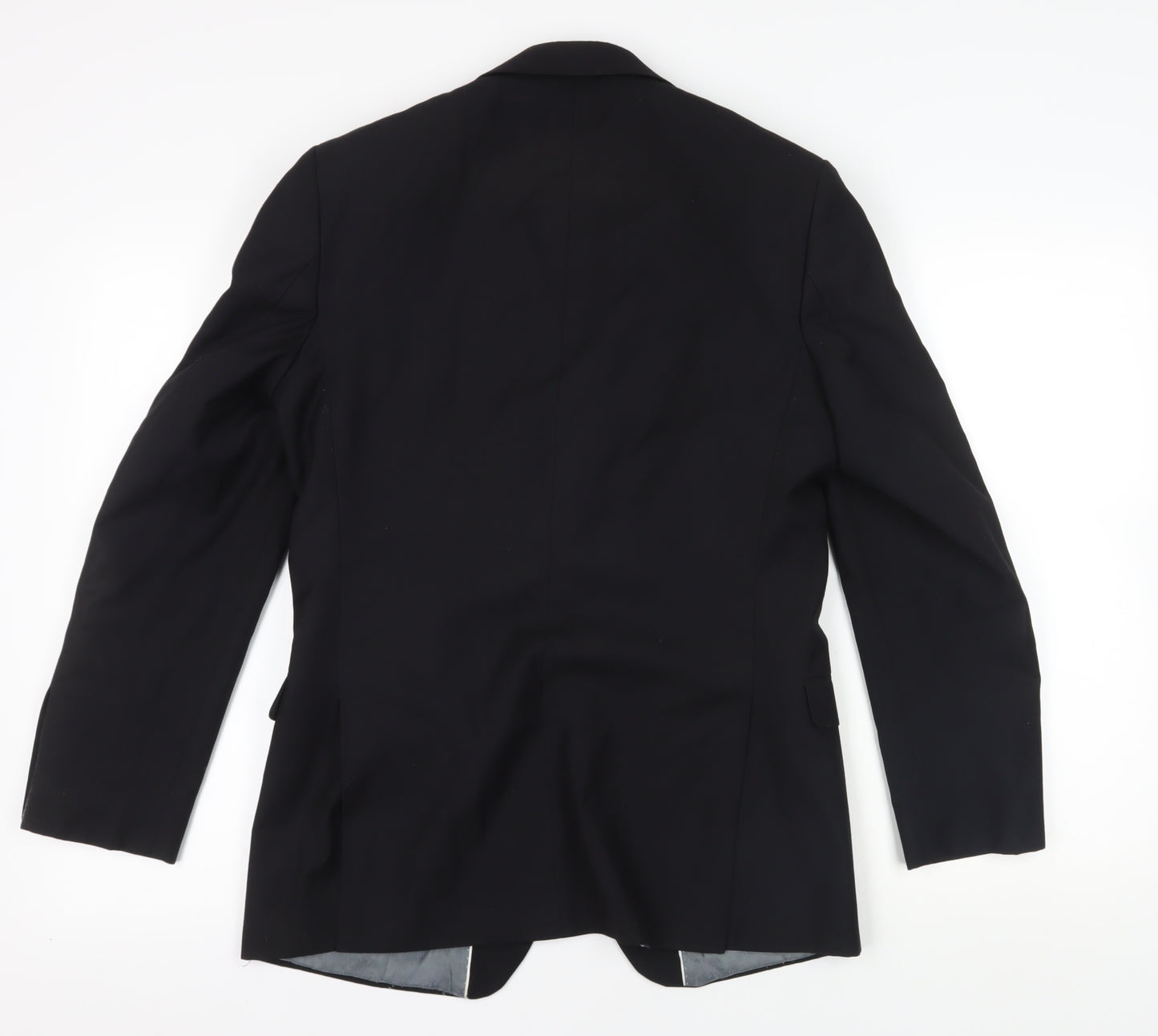 Men's Black Wool Blazer, Size M, Regular Fit