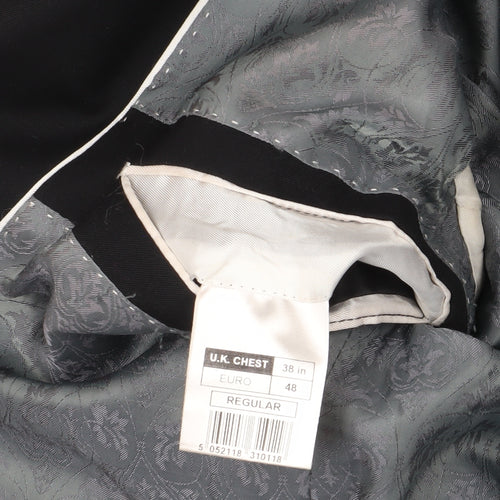 Men's Black Wool Blazer, Size M, Regular Fit