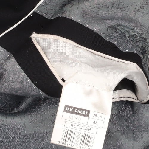 Men's Black Wool Blazer, Size M, Regular Fit