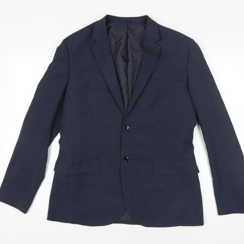 H&M Blue Skinny Fit Blazer, Size 42, Formal Wear