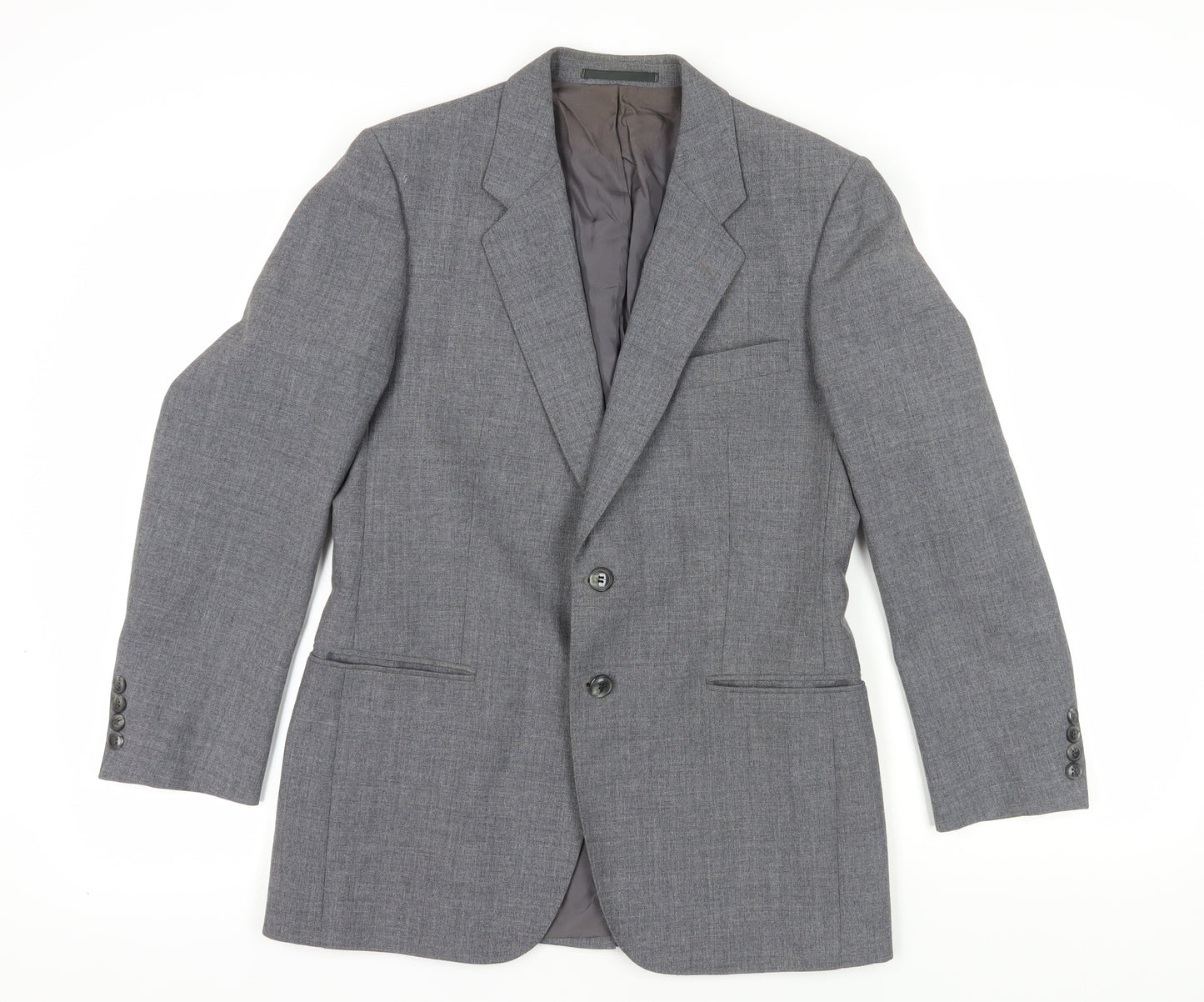 St Michael Grey Single-Breasted Blazer - Size 38