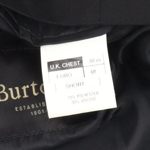 Burton Black Suit Jacket 38 Men's Formal Short