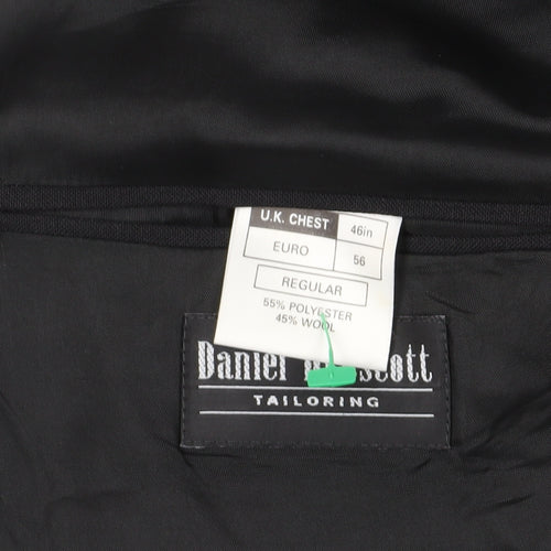 Daniel Drescott Black Blazer, Size 46in, Single-Breasted