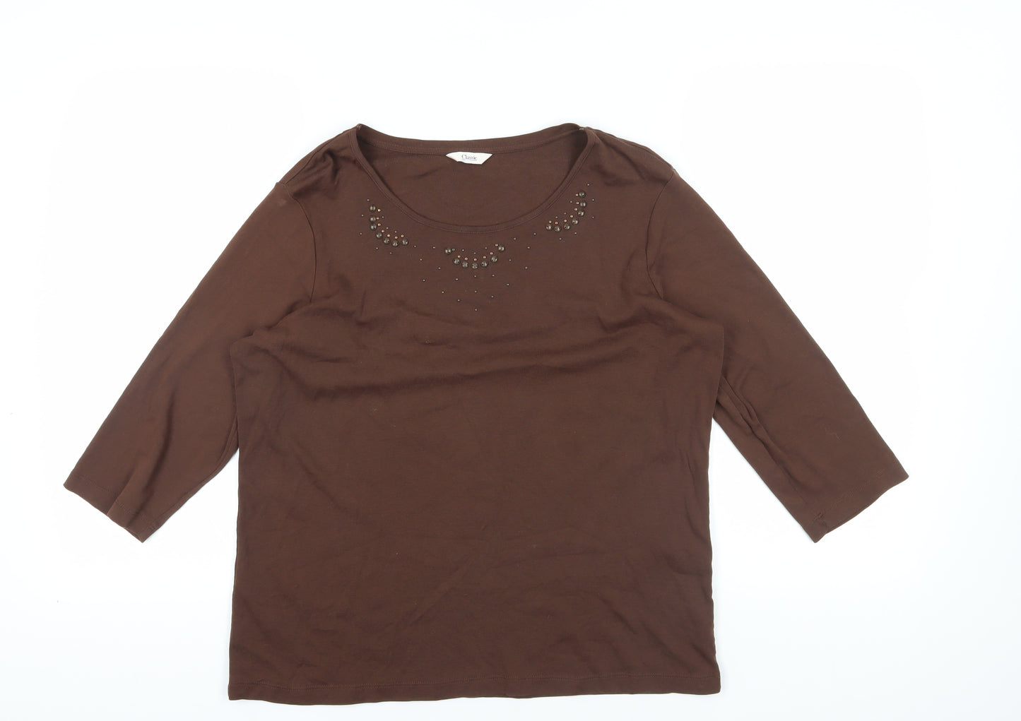 Marks and Spencer Brown Studded T-Shirt Size 16