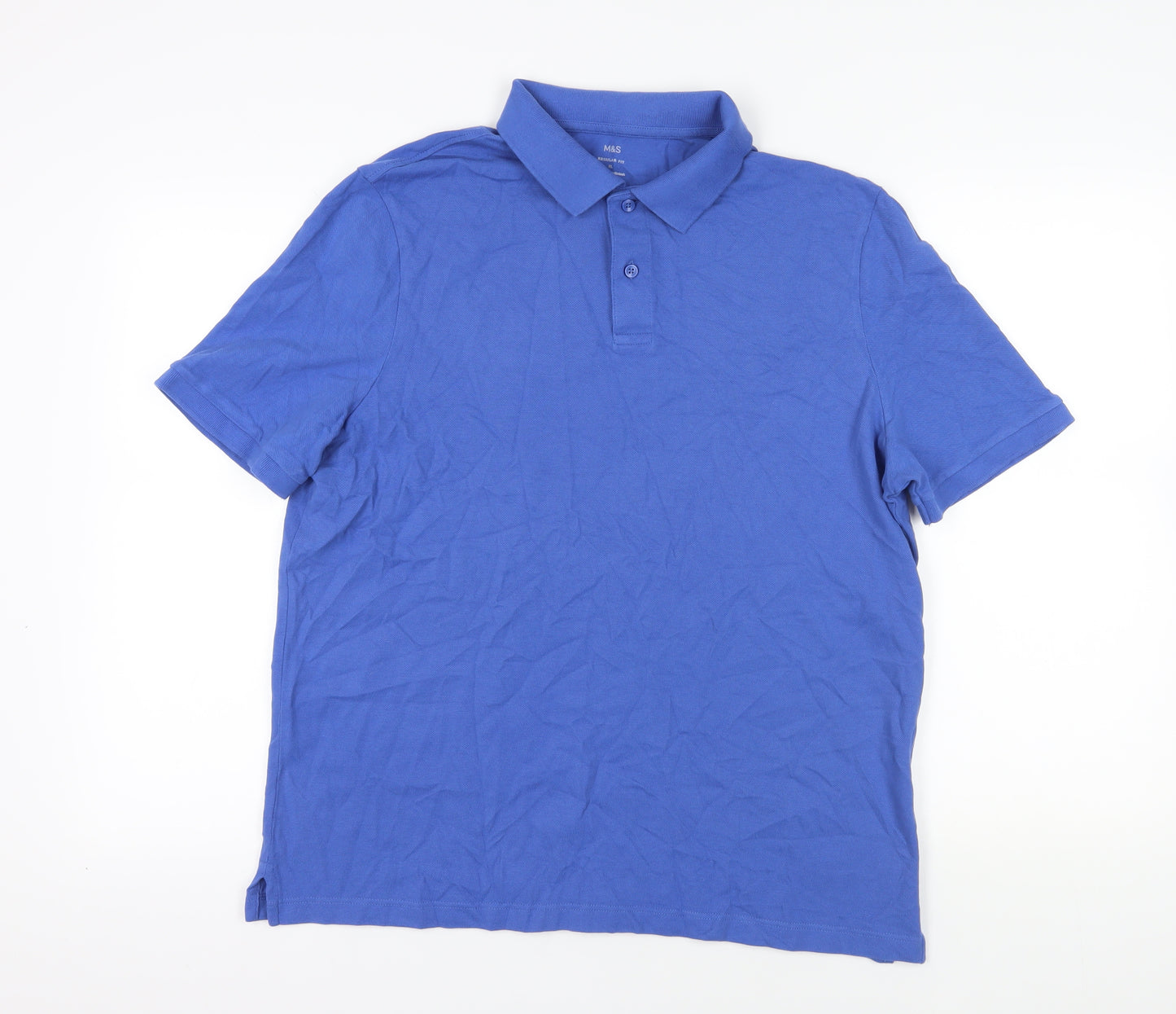 Marks and Spencer Blue Cotton Polo Shirt XL