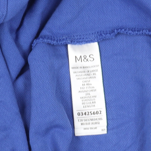 Marks and Spencer Blue Cotton Polo Shirt XL