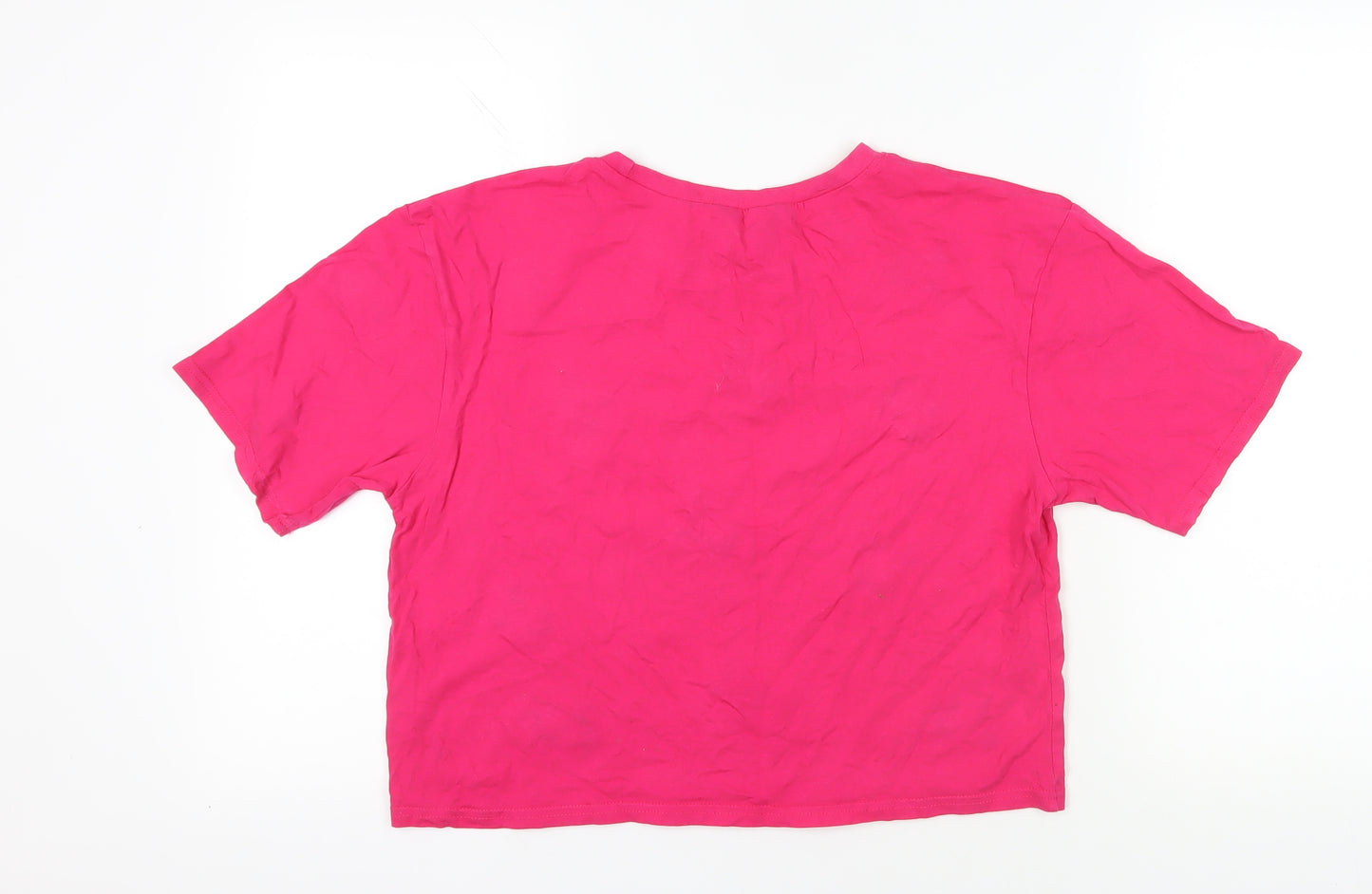 New Look Pink Embroidered Floral T-Shirt, Size 14