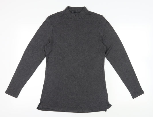 Next Grey Mock Neck Long Sleeve T-Shirt