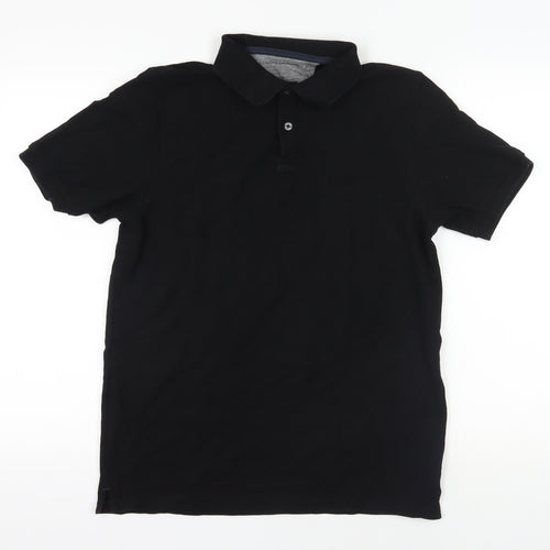 Marks and Spencer Black Polo Shirt, Size M, Short Sleeve