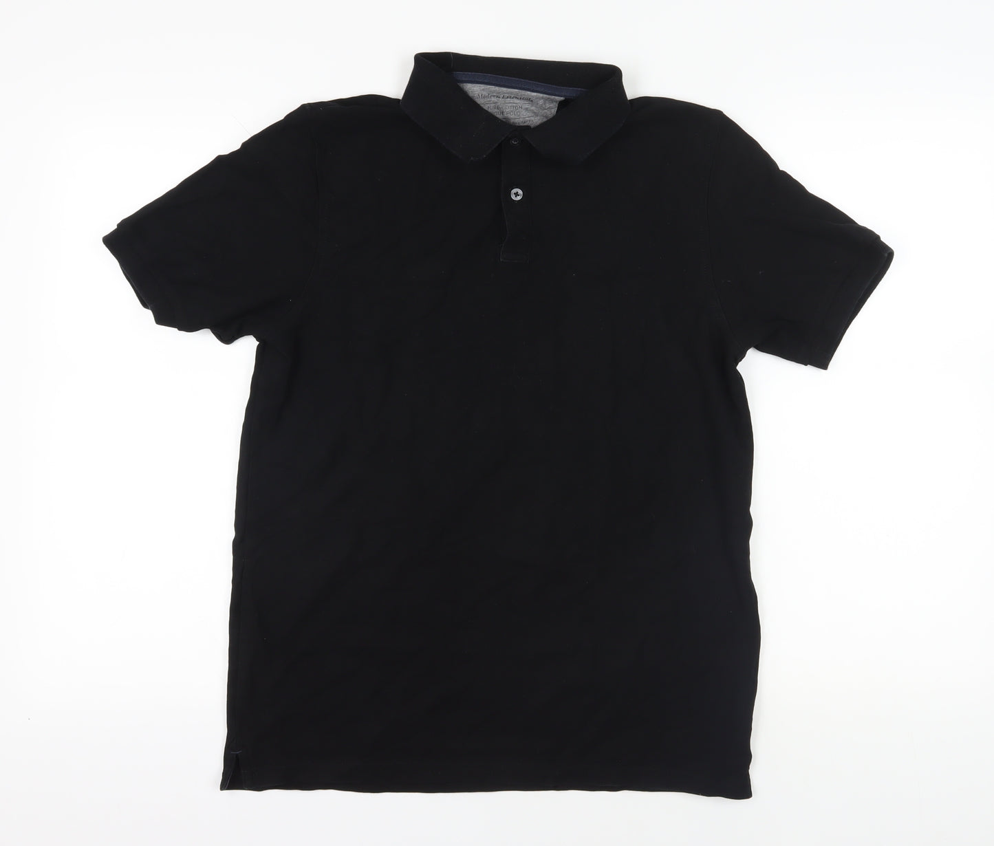 Marks and Spencer Black Polo Shirt, Size M, Short Sleeve