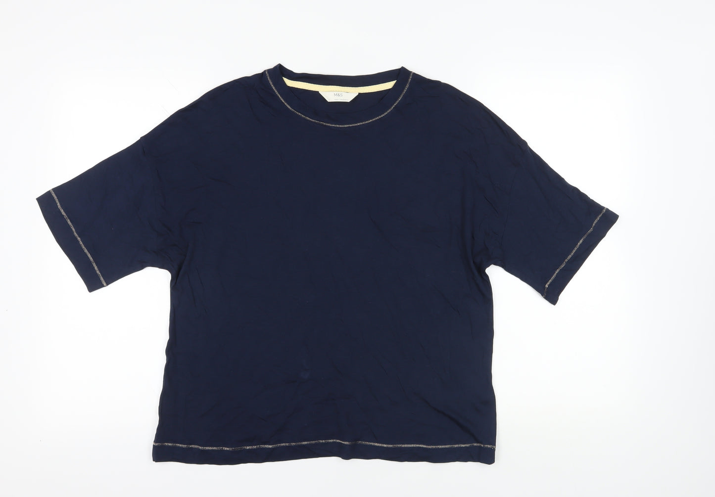 Marks and Spencer Blue Cotton T-Shirt, Size 14