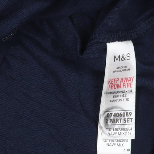 Marks and Spencer Blue Cotton T-Shirt, Size 14