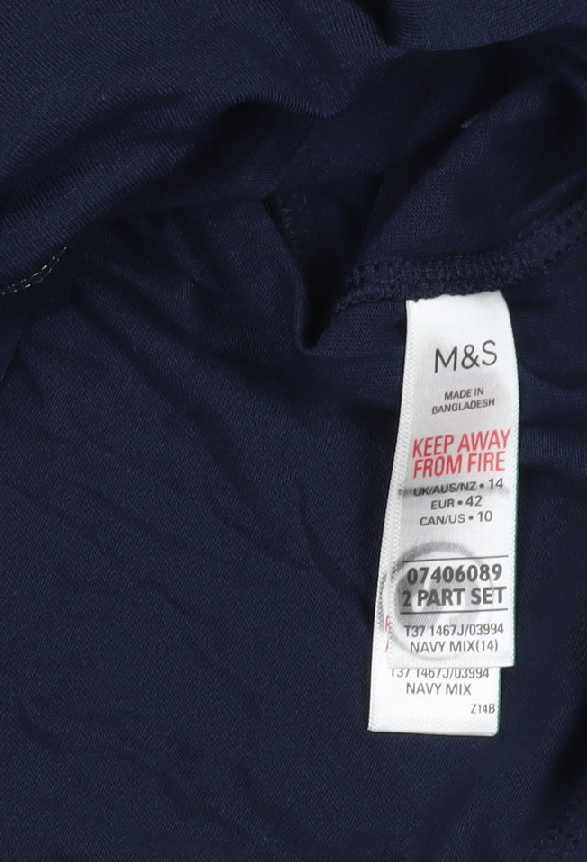 Marks and Spencer Blue Cotton T-Shirt, Size 14