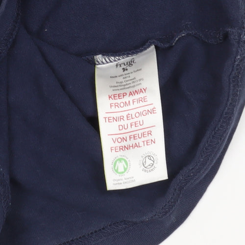 Frugi Boys Blue Green Long Sleeve Bear T-Shirt 7-8 Years