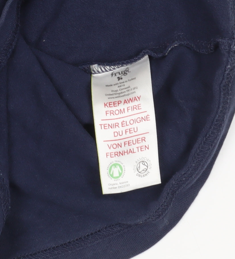 Frugi Boys Blue Green Long Sleeve Bear T-Shirt 7-8 Years