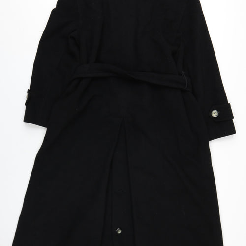 Austin Reed Womens Black Overcoat Coat Size 12 Button