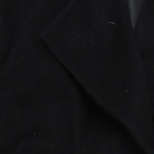 Austin Reed Womens Black Overcoat Coat Size 12 Button