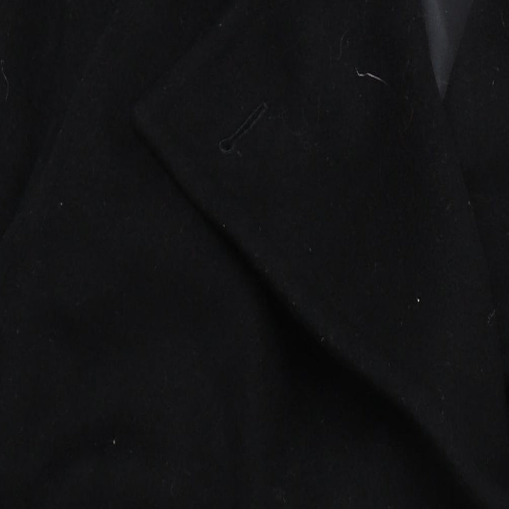 Austin Reed Womens Black Overcoat Coat Size 12 Button