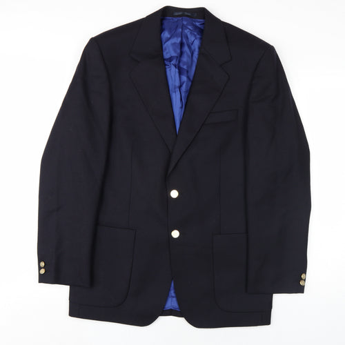 Brook Taverner Mens Black Wool Jacket Blazer Size 48 Regular