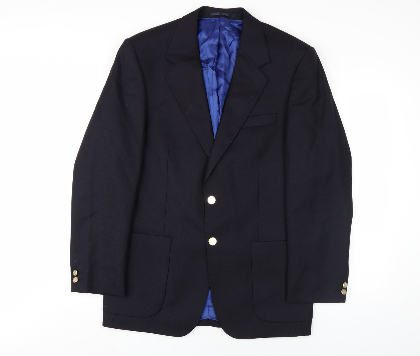 Brook Taverner Mens Black Wool Jacket Blazer Size 48 Regular