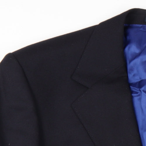 Brook Taverner Mens Black Wool Jacket Blazer Size 48 Regular