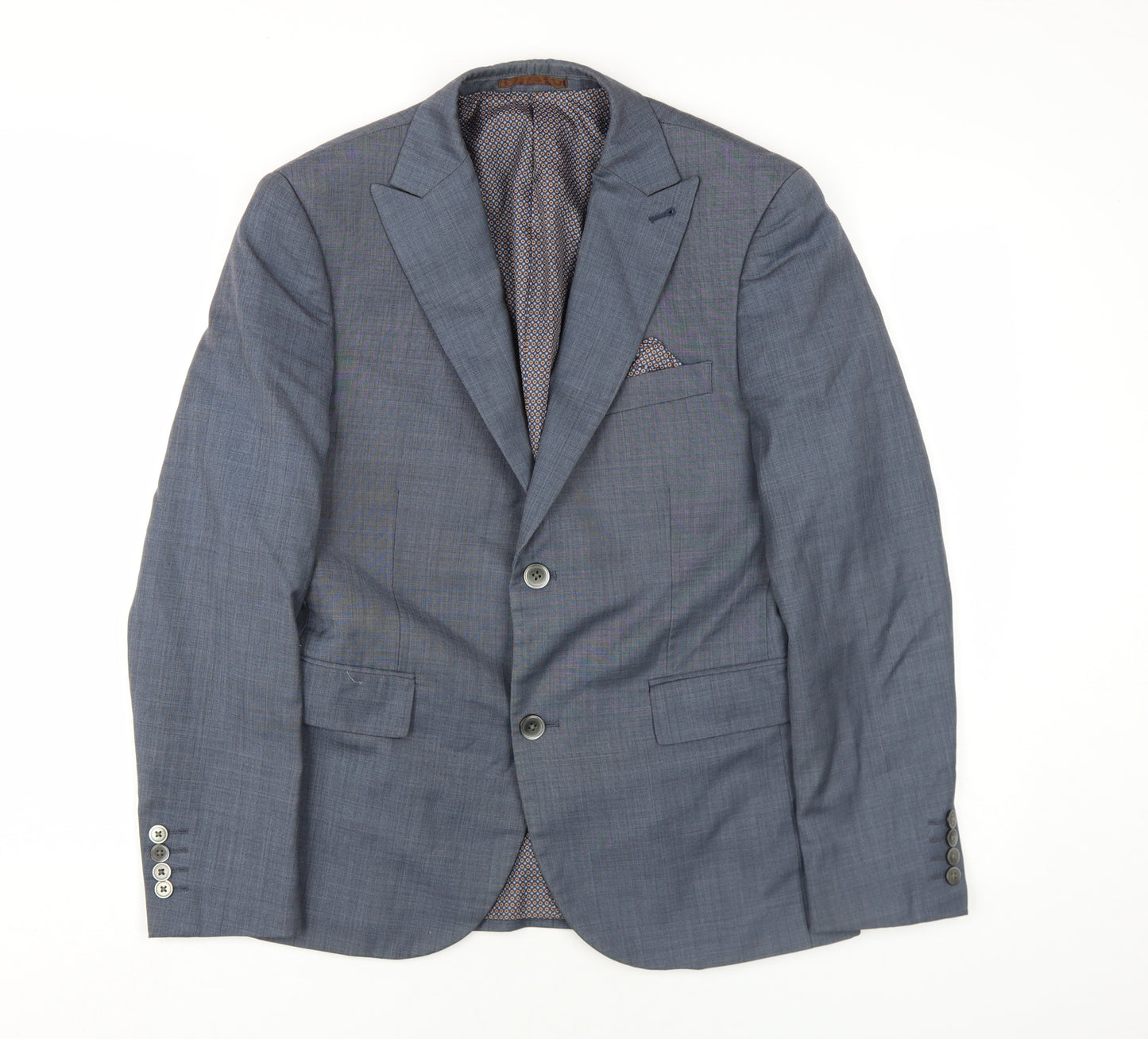 NEXT Mens Grey Wool Jacket Blazer Size 38 Regular