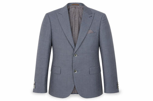 Front view of Next men’s grey wool jacket blazer, size 38, regular