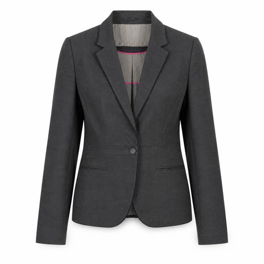 Front view of Next women’s grey polyester jacket blazer, size UK 8