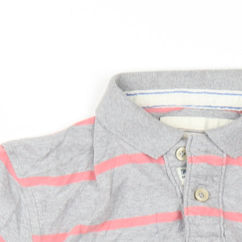 Drift King Mens Grey Striped Cotton Polo Size M Collared Button