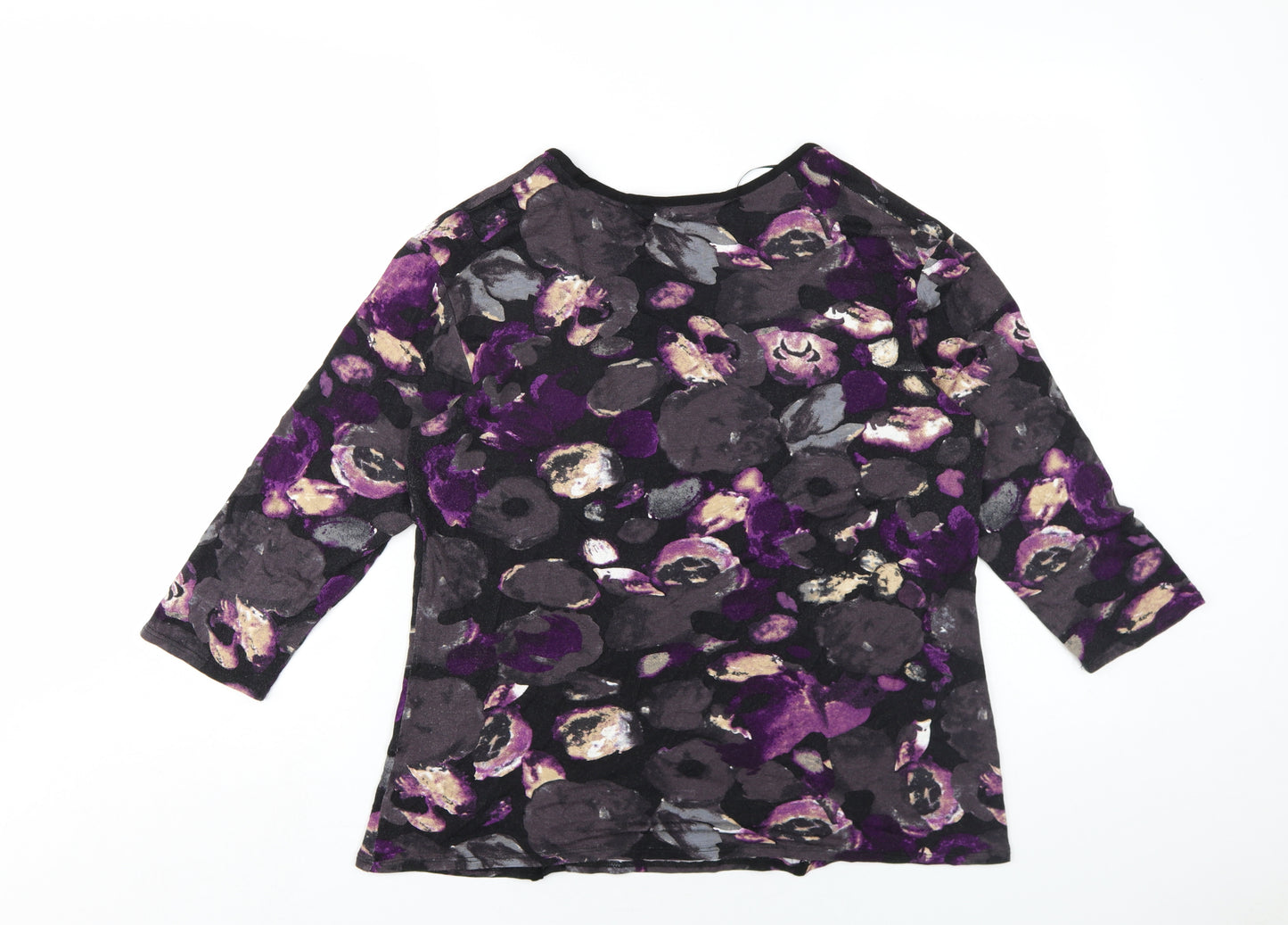 Just Elegance Womens Multicoloured Floral Viscose Basic T-Shirt Size 18 Square Neck