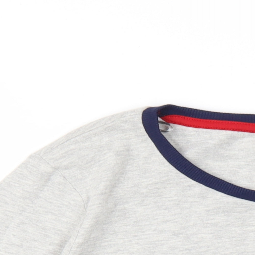 NEXT Mens Grey Cotton T-Shirt Size S Round Neck - Christmas Bearing Gifts