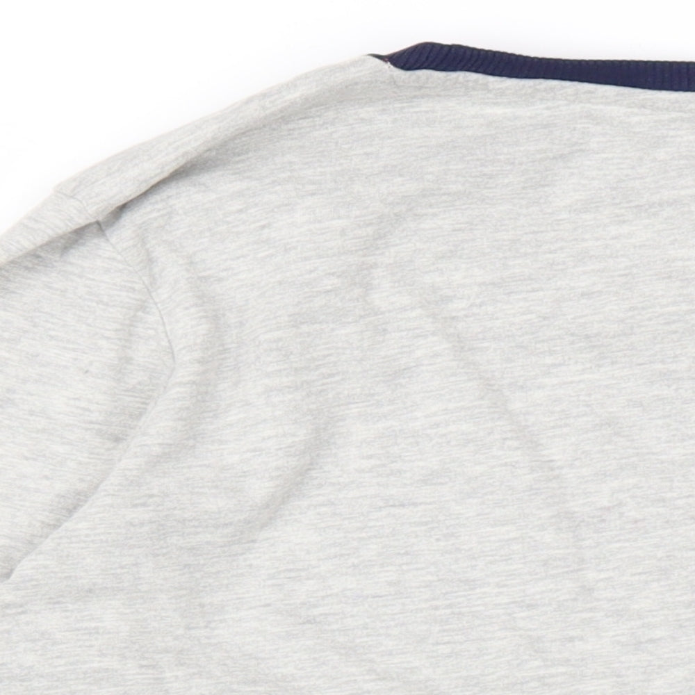 NEXT Mens Grey Cotton T-Shirt Size S Round Neck - Christmas Bearing Gifts