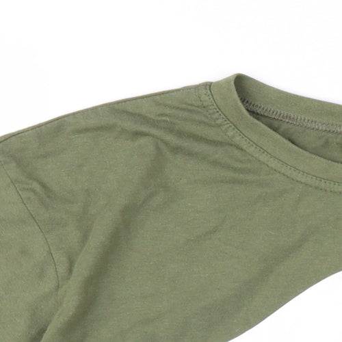 Australian Made Womens Green Cotton Basic T-Shirt Size M Round Neck - Kangaroo