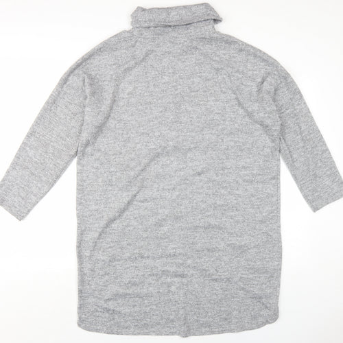 Mitzy Womens Grey Polyester Jumper Dress Size M Roll Neck Pullover