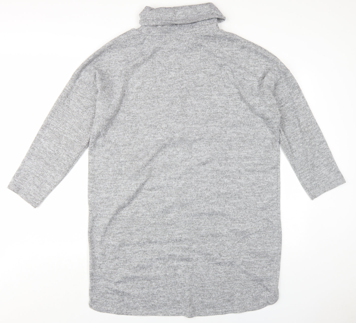 Mitzy Womens Grey Polyester Jumper Dress Size M Roll Neck Pullover