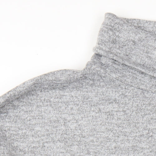 Mitzy Womens Grey Polyester Jumper Dress Size M Roll Neck Pullover