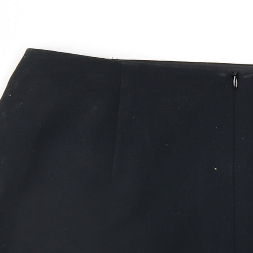 Marks and Spencer Womens Black Patent Leather A-Line Skirt Size 8 Zip