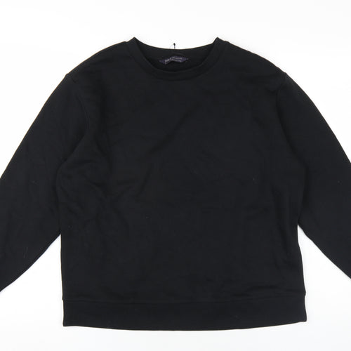 Marks and Spencer Womens Black Cotton Pullover Sweatshirt Size M Pullover