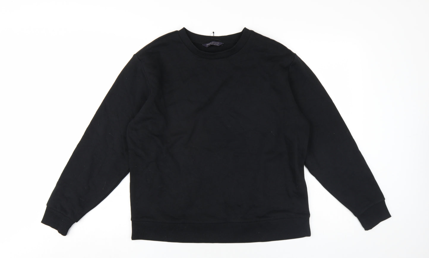 Marks and Spencer Womens Black Cotton Pullover Sweatshirt Size M Pullover