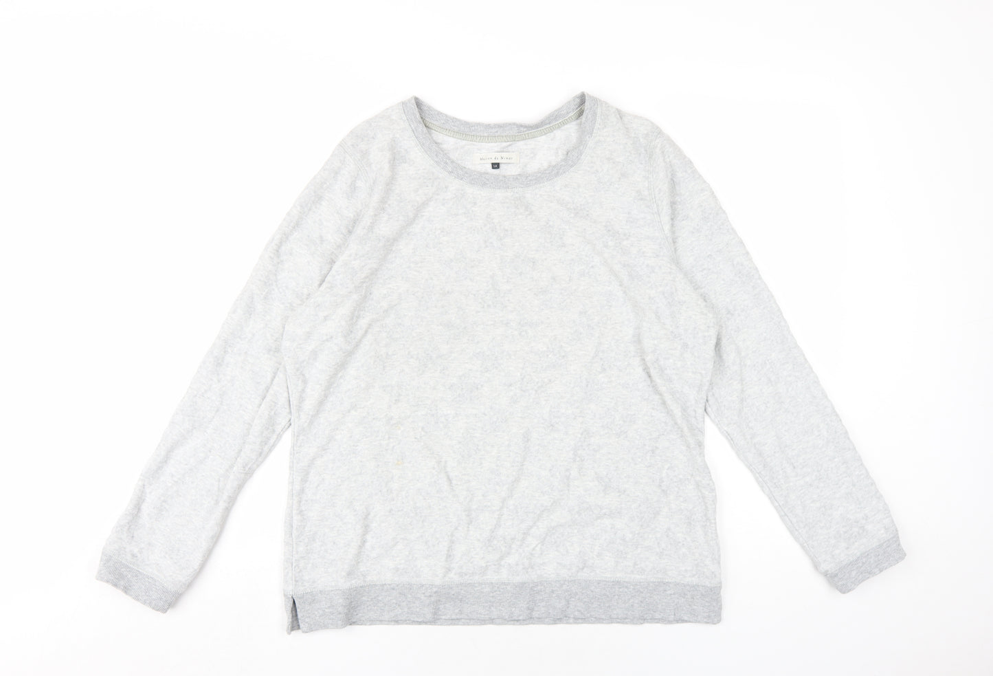 Maison de Nimes Womens Grey Cotton Pullover Sweatshirt Size 14 Pullover