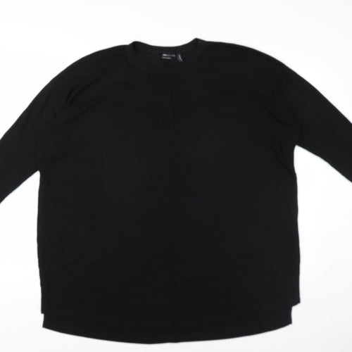 ASOS Womens Black Polyester Basic T-Shirt Size 10 Round Neck - Side Slits