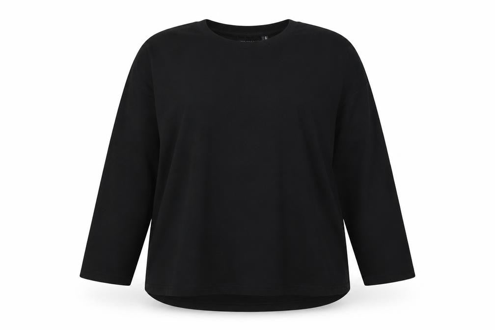 ASOS Womens Black Polyester Basic T-Shirt Size 10 Round Neck - Side Slits