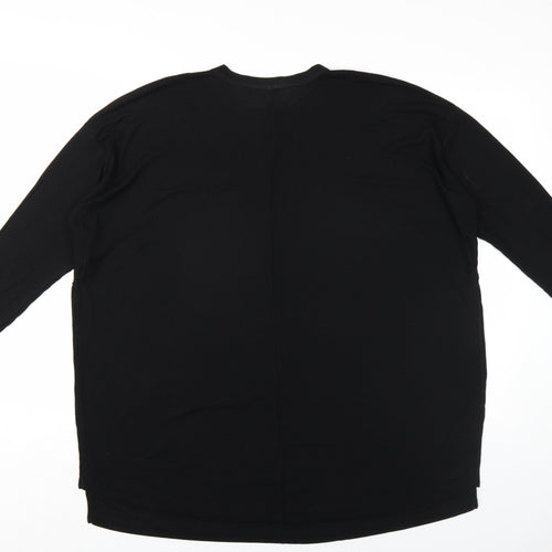 ASOS Womens Black Polyester Basic T-Shirt Size 10 Round Neck - Side Slits