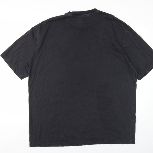 River Island Mens Grey Cotton T-Shirt Size XL Round Neck - Calabasas MT. Peaks