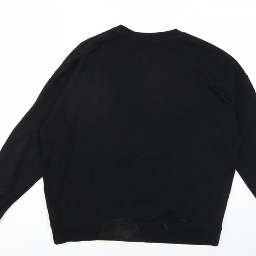 New Look Womens Black Cotton Pullover Sweatshirt Size 10 Pullover