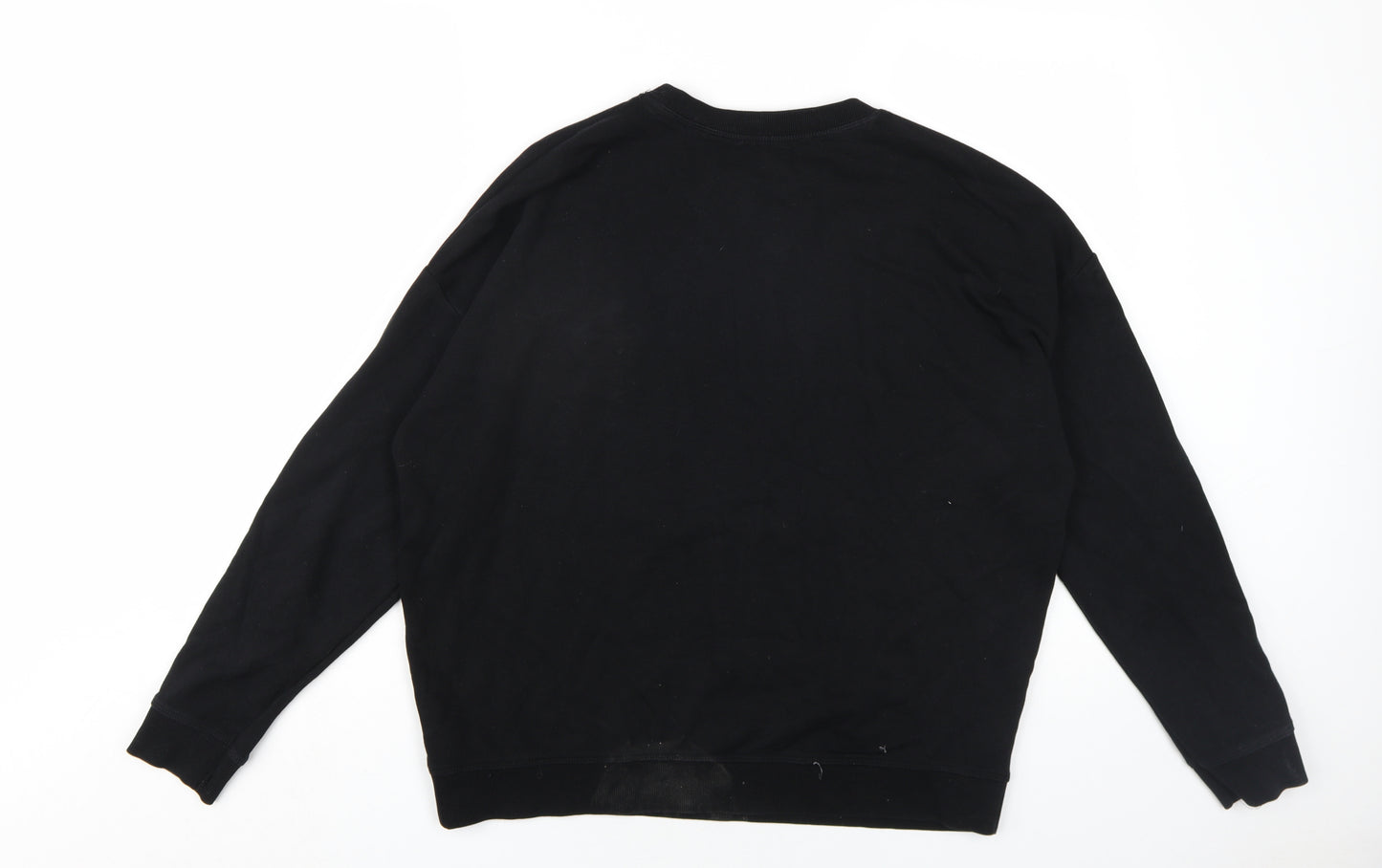 New Look Womens Black Cotton Pullover Sweatshirt Size 10 Pullover