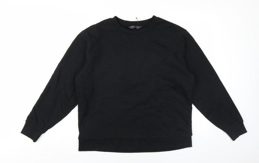 Marks and Spencer Womens Black Cotton Pullover Sweatshirt Size M Pullover