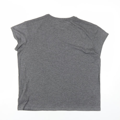 Marks and Spencer Womens Grey Polyester Basic T-Shirt Size 12 Round Neck